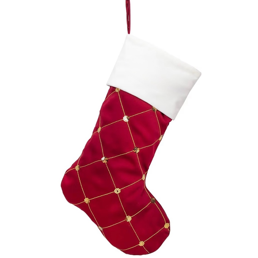 Elegant Red and White Holiday Christmas Stockings